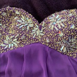A strapless party dress